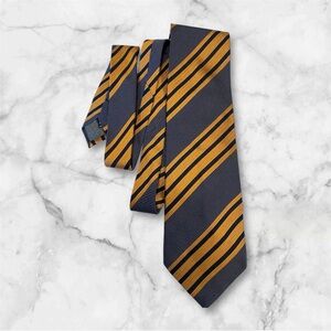 Gianfranco Ferre Gold and Black Striped Tie